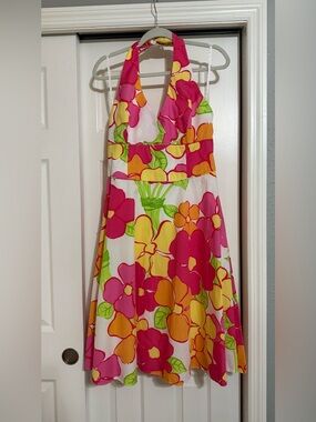 Lilly Pulitzer Women’s Halter Floral Dress - Pink, Yellow & Green